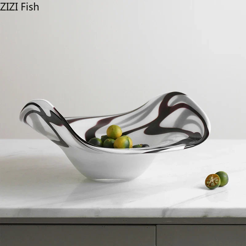 Afralia™ Glass Fruit Plate Set - Elegant Tableware for Home, Hotel, and Restaurant Use