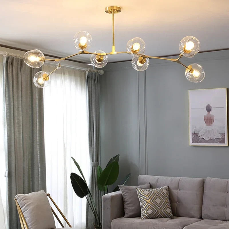 Afralia™ Modern Glass Chandelier Nordic Designer Pendant Light Industrial Hanging Light