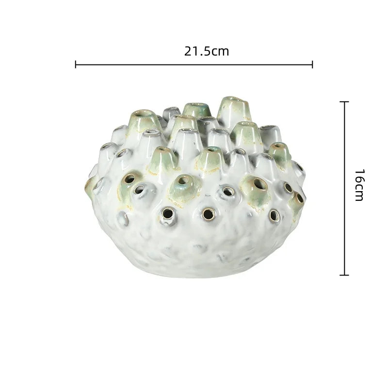 Afralia™ Coral Ball Ceramic Ornaments: Coarse Pottery Artworks for Stylish Home Décor