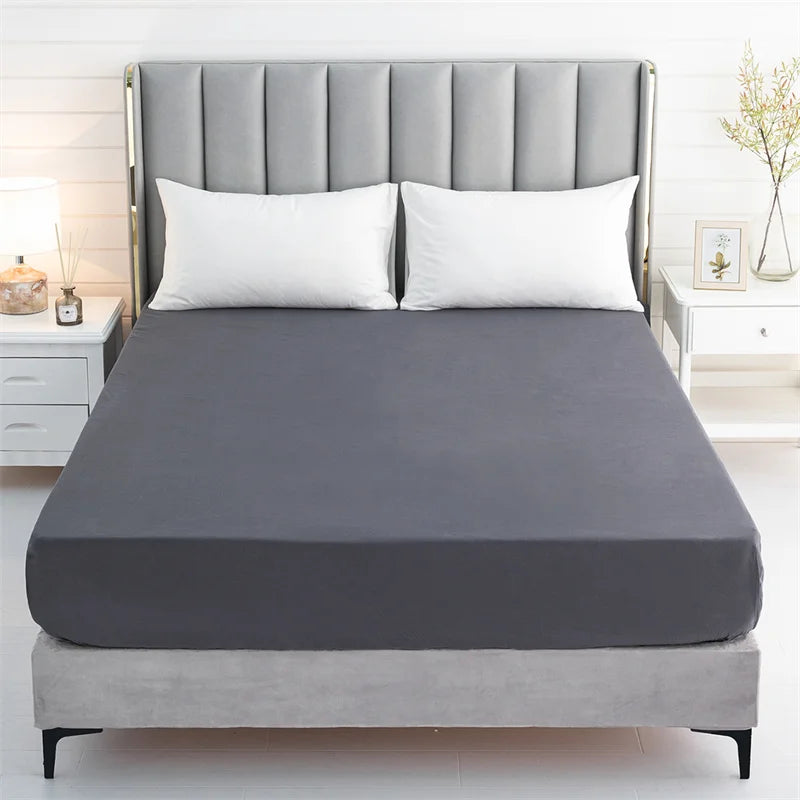 Afralia™ Luxe Sanding Fitted Sheet: High-Quality King Queen Bed Linen