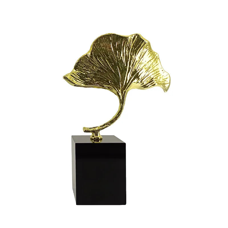 Afralia™ Ginkgo Leaf Metal Sculpture Home Decor Accent