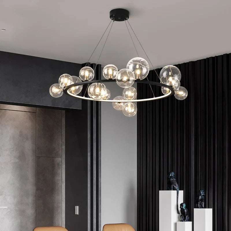 Afralia™ Nordic Glass LED Chandelier for Modern Home Decor