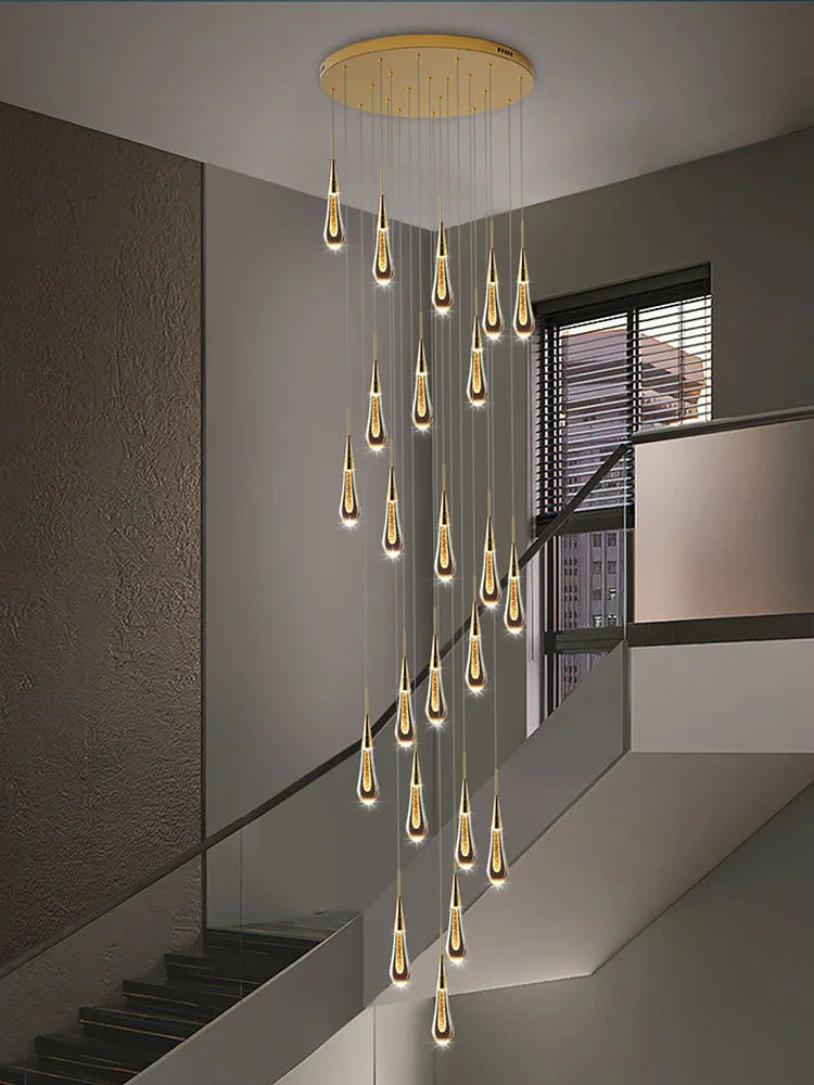 Afralia™ Crystal Pendant Chandelier for High Ceilings