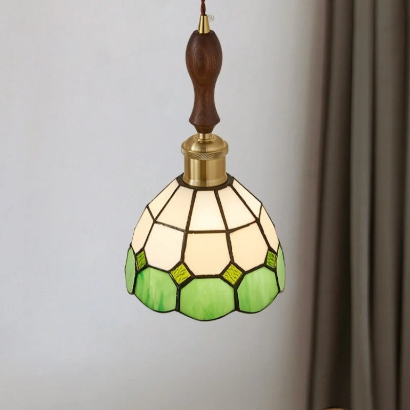 Afralia™ Tiffany Style Colorful Glass LED Pendant Light for Bar Loft Cafe Bedroom