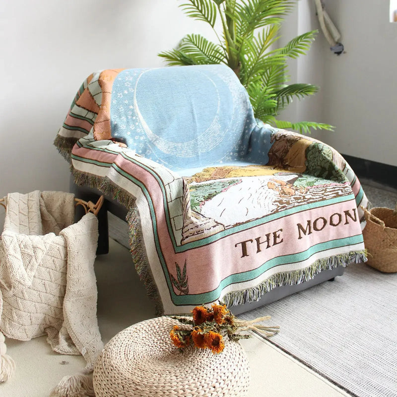 Afralia™ Nordic Sofa Blanket: Home Decor Tarot Leisure Blanket & Bedspread