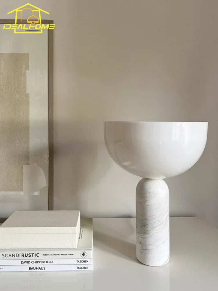 Afralia™ Mushroom Table Lamp LED Marble Light Fixtures Minimalist Modern Home Decor