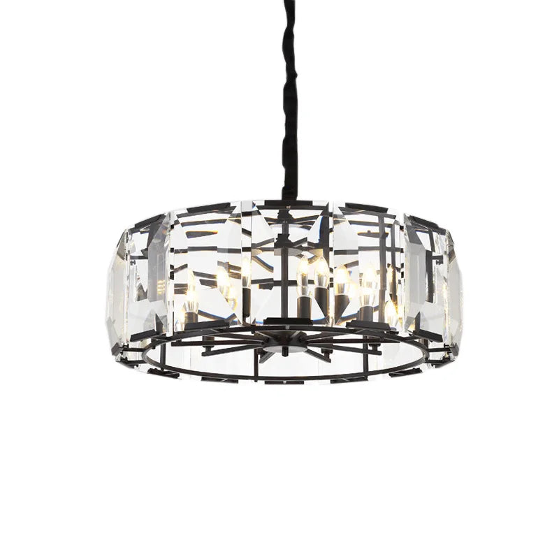 Afralia™ Black Crystal Pendant Chandelier for Home Decor Luxe Lighting