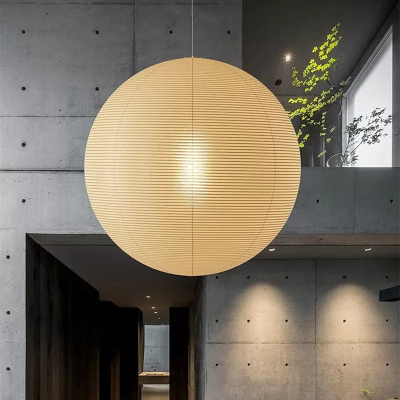Afralia™ Akari Rice Paper Pendant Light Vintage Handmade Noguchi Lamp E27