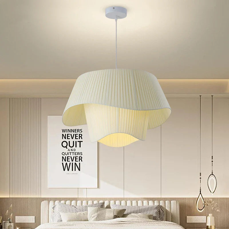Afralia™ Nordic Fabric Ceiling Chandelier Modern Living Room Decoration Bedroom Lighting