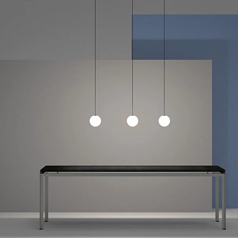 Afralia™ Milk White Glass Ball Pendant Lights for Living Room, Kitchen, and Restaurant