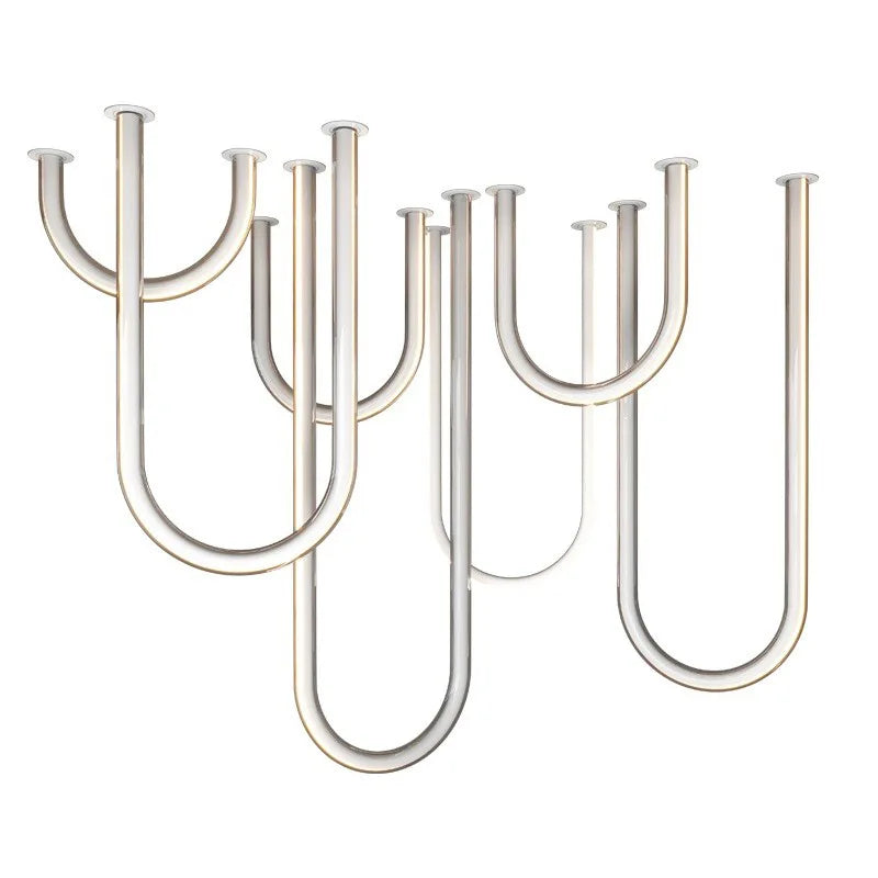 Afralia™ LED U Shape Chandelier Pendant Lamp Dimmable Ceiling Light