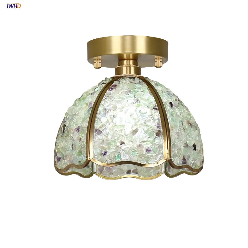 Afralia™ Glass Crystal Ceiling Light Fixture Modern Nordic Design