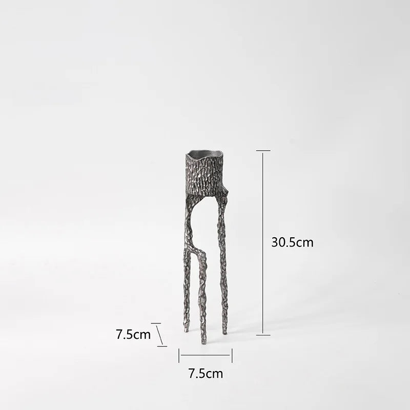 Afralia™ Trio Alloy Candle Holders Desk Decor Romantic Candlestick Aesthetic Room Decor