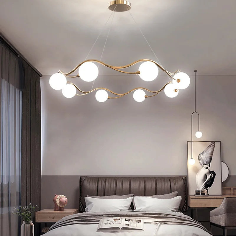 Afralia™ Nordic Ring Chandelier: Bubble LED Pendant Light for Living Room & Bedroom