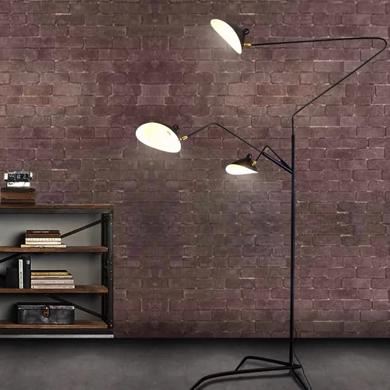 Afralia™ Black Serge Mouille Tripod Floor Lamp - Loft Industrial Standing Lamp