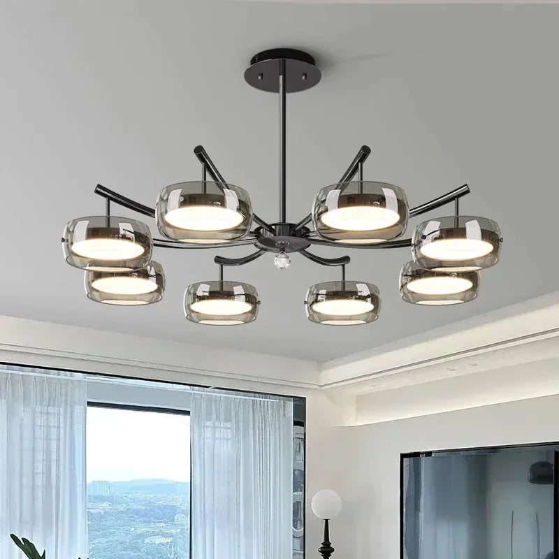Afralia™ Modern Glass LED Chandelier for Home Decor - Hanging Light Fixture