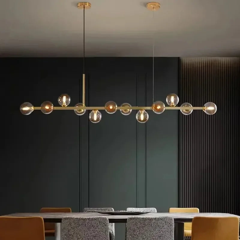 Nordic Glass Ball LED Pendant Lights by Afralia™ - Stylish Chandelier for Home Decor