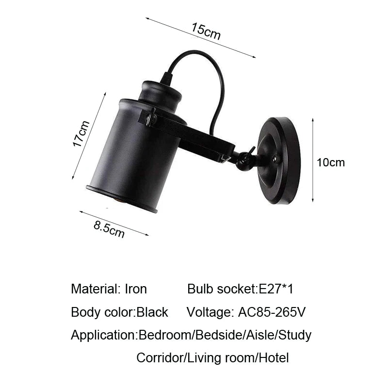 Afralia™ Industrial Vintage Wall Light for Home, Hotel, Bar, Cafe, Restaurant, Kitchen