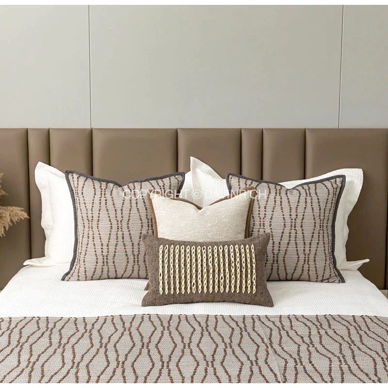 Afralia™ Wabi Sabi Khaki Vibes Cushion Cover - Boho Chic Bedroom Sofa Decor