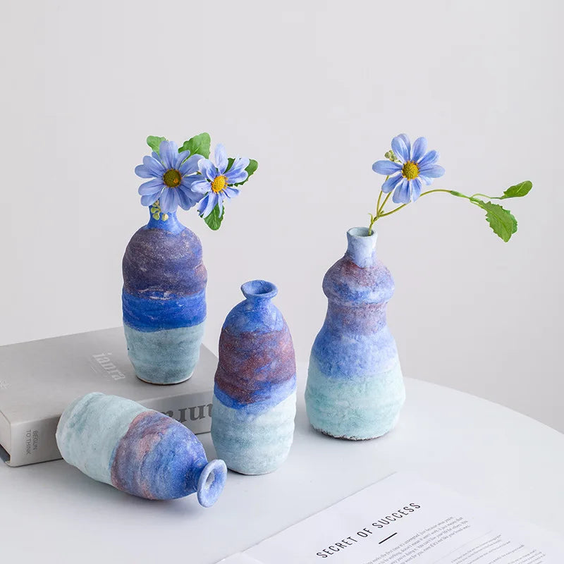 Afralia™ Gradient Ceramic Vase - Tabletop Floral Decoration