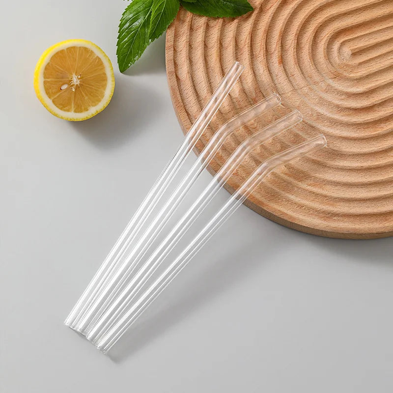 Afralia™ Glass Straws: Reusable Eco-Friendly Drinking Straws with Brushes