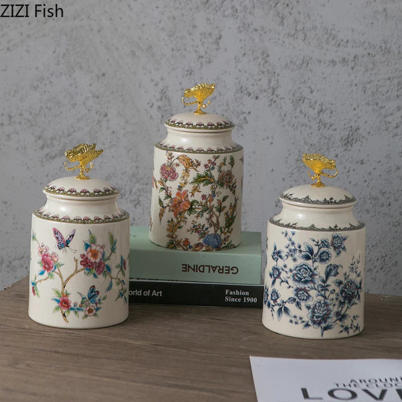 Afralia™ Dragonfly Lid Storage Jar - Round Cosmetic Jewelry Box Candy Pot Aroma Can