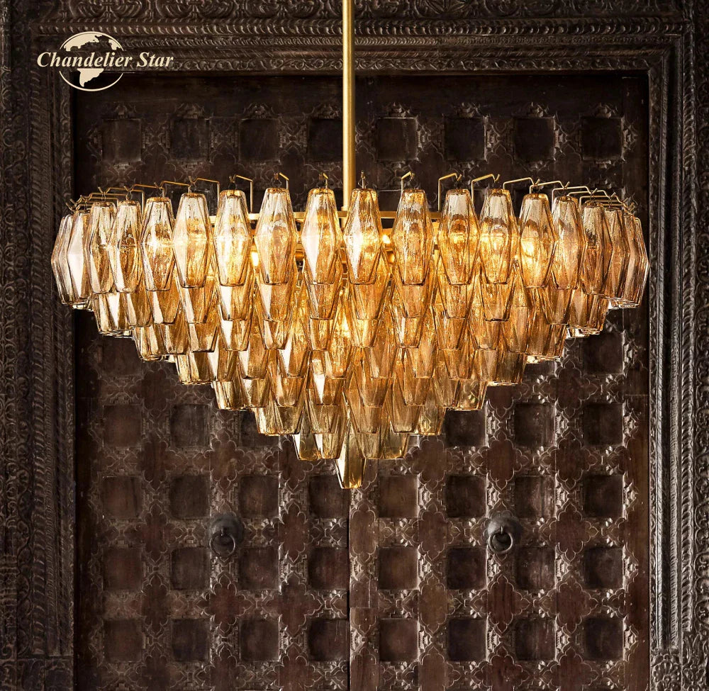 Afralia™ Smoke Glass Tiered Round Chandelier for Living Room, Bedroom, Dining Room