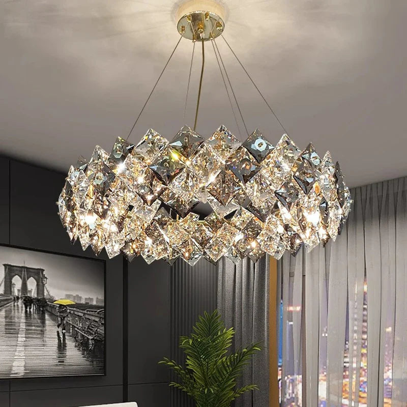 Afralia™ Crystal Chandelier | Luxury Living Room Dining Light | Modern Ceiling Lamp
