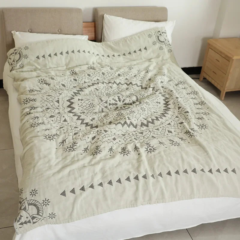 Afralia™ Nordic Cotton Throw Blanket - Soft & Cooling Air-Conditioned Quilt for Beds & Sofas