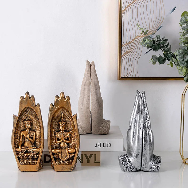 Afralia™ Buddha Hands Sculptures Monk Figurine Tathagata Yoga Home Decoration Ornament