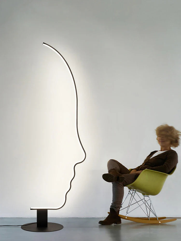 Afralia™ Modern Minimalist Human Face LED Floor Lamp for Living Room and Bedroom