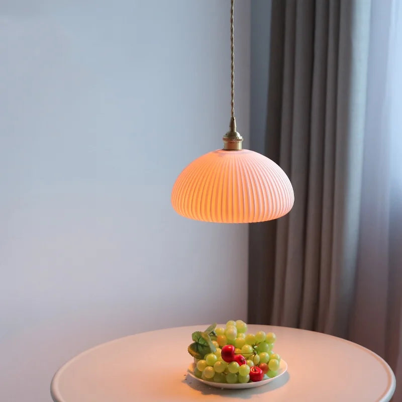 Afralia™ Ceramic LED Pendant Lamp, Modern Nordic Design, Adjustable 2m Wire, White Finish