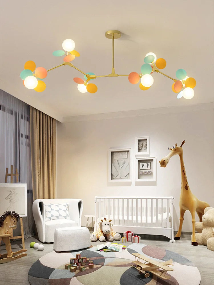 Afralia™ Modern Glass Ball Chandelier for Kids Room, Living Room Decor