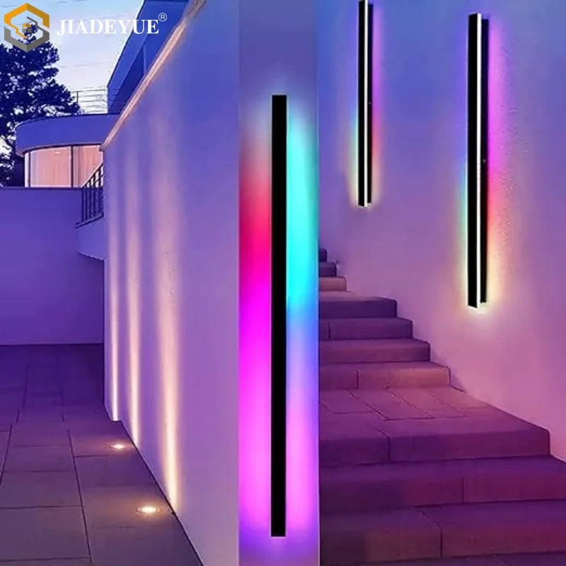 Afralia™ RGB Long Wall Lamp: Smart Remote Control, Indoor/Outdoor, IP65, Christmas, Home Decor
