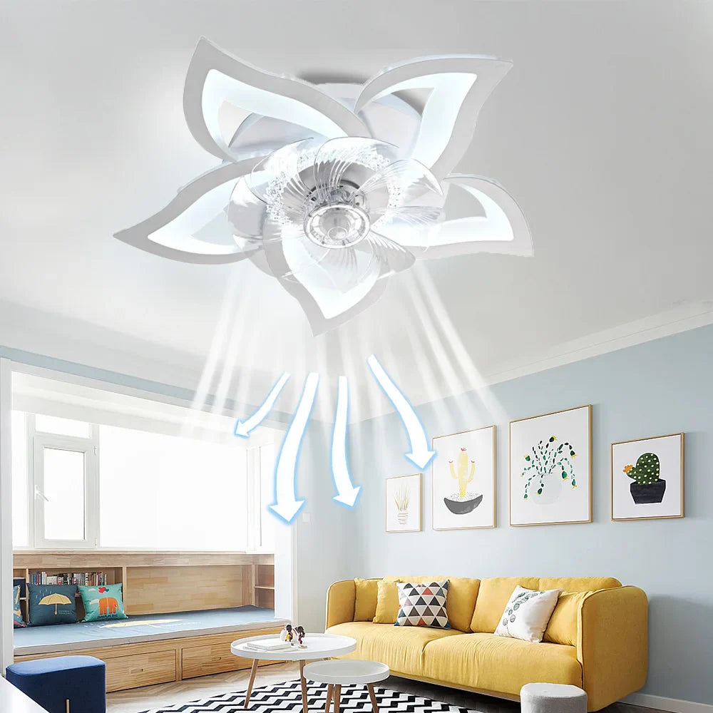 Afralia™ LED Ceiling Fan Light: Remote Control, Dimmable, Modern Design