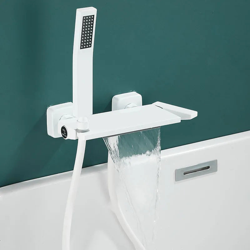 Afralia™ Gray Wall Mounted Waterfall Faucet Set for Bath and Shower