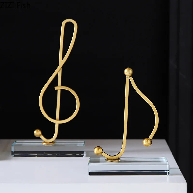 Afralia™ Musical Note Crystal Desk Ornament: Modern Art Aesthetic Decor
