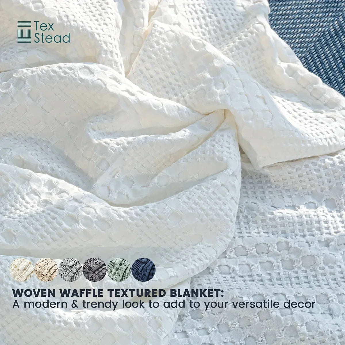 Afralia™ Bamboo Cotton Waffle Blanket - Lightweight Breathable Blanket