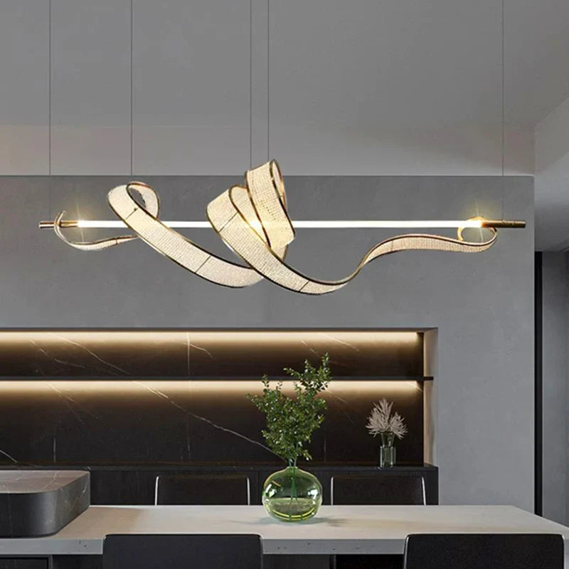 Afralia™ Modern Ceiling Chandelier LED Dining Room Pendant Light Fixture Living Room Lamp