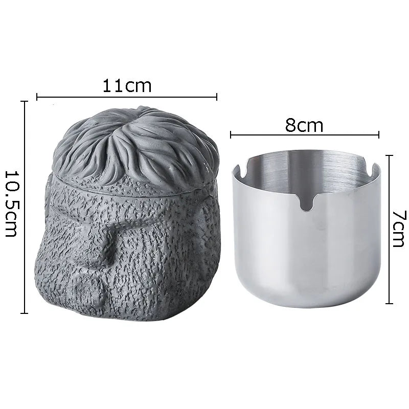Afralia™ Abstract Figure Portraits Cement Ashtray Smoking Accessories Gift