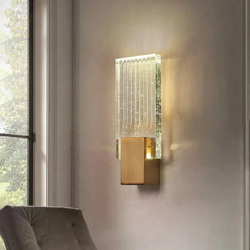 Afralia™ Crystal Brass LED Wall Lamp Sconce for Modern Luxury Art Decor