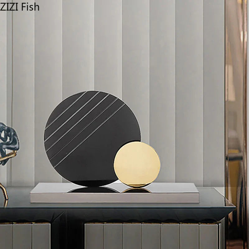 Geometric Circular Ring Desk Decoration by Afralia™