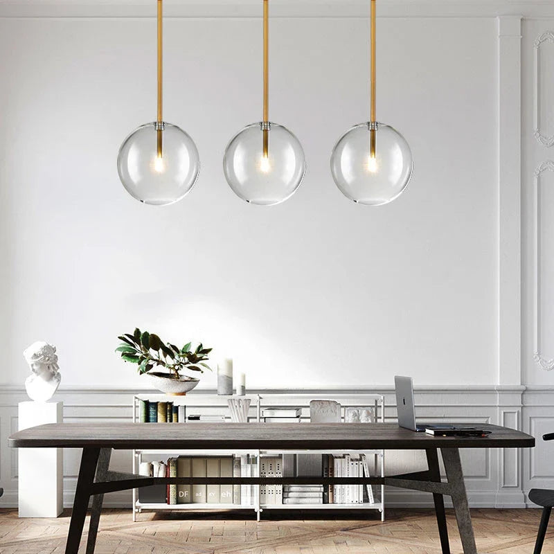 Afralia™ Transparent Glass Scandinavia Pendant Chandeliers with G4 Bulb