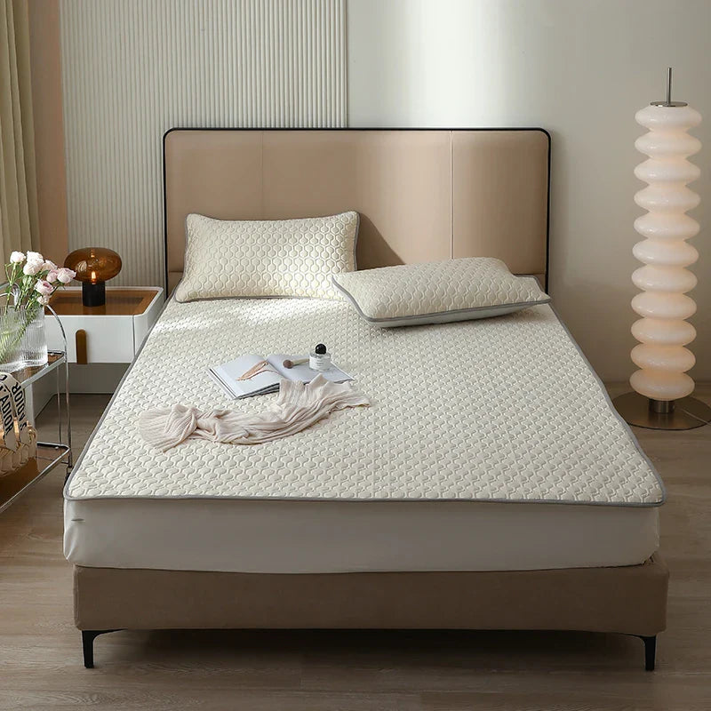 Afralia™ Ultra-Thick Latex Cooling Mat: High-Quality Lyocell Fabric, Cool Silk Feel, Summer Bed Mat