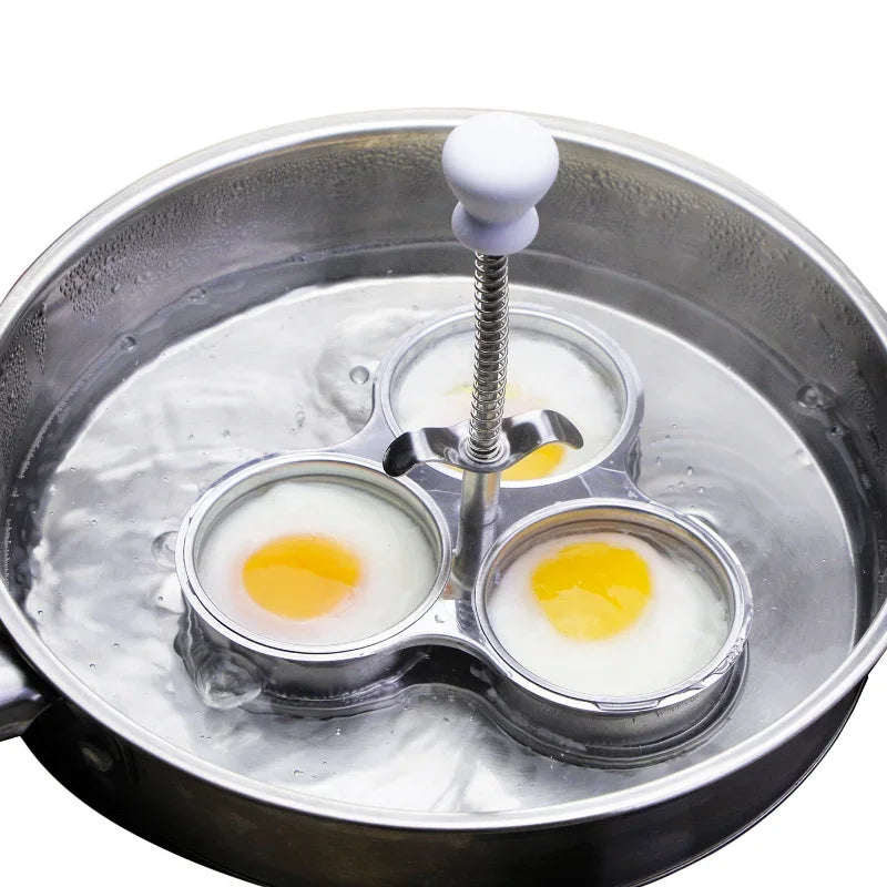 Afralia™ Stainless Steel Non-Stick Poached Egg Maker Cooker Pan Kitchen Gadget