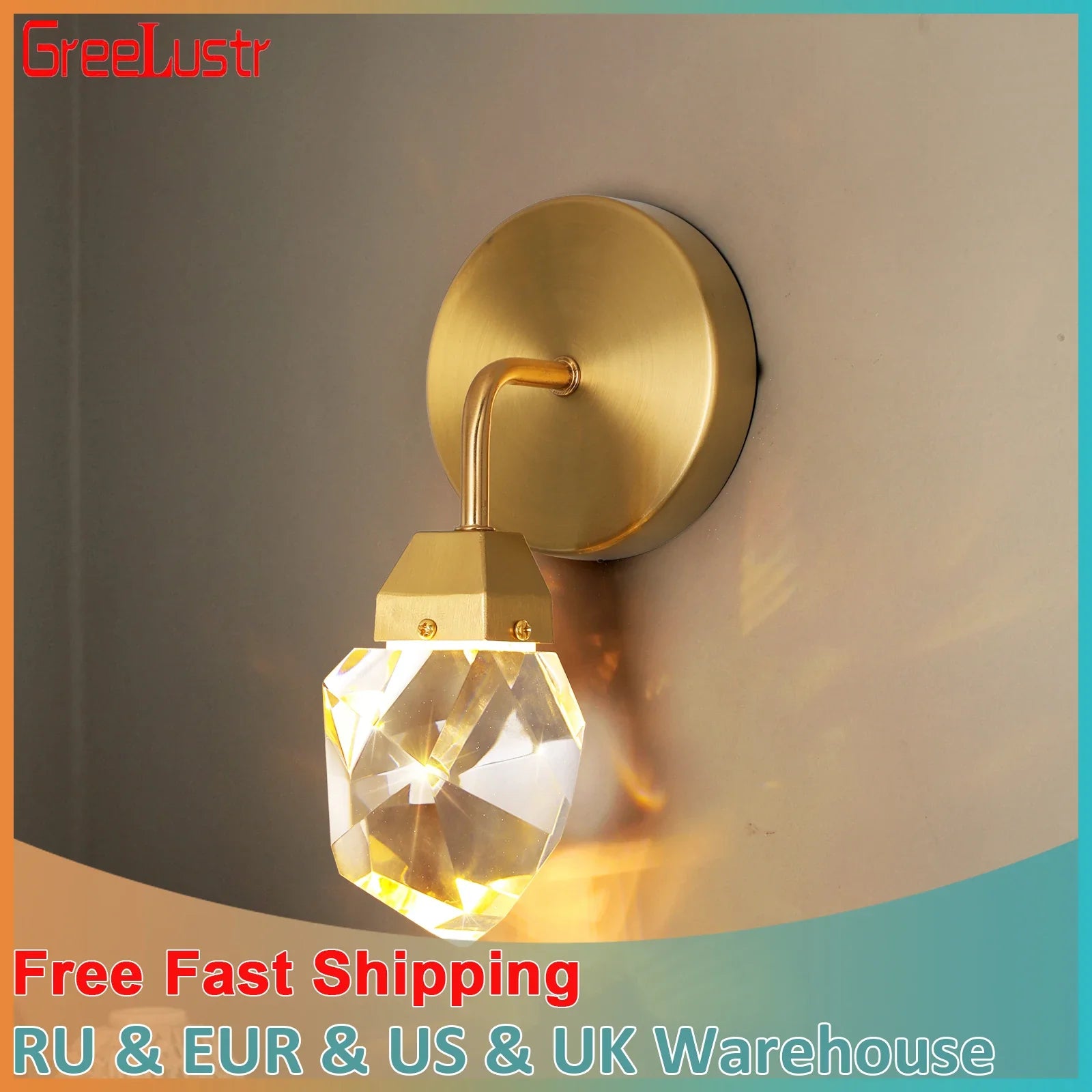 Afralia™ Crystal LED Wall Sconce Fixture - Modern Luxury Copper Ceiling Light for Home Decor