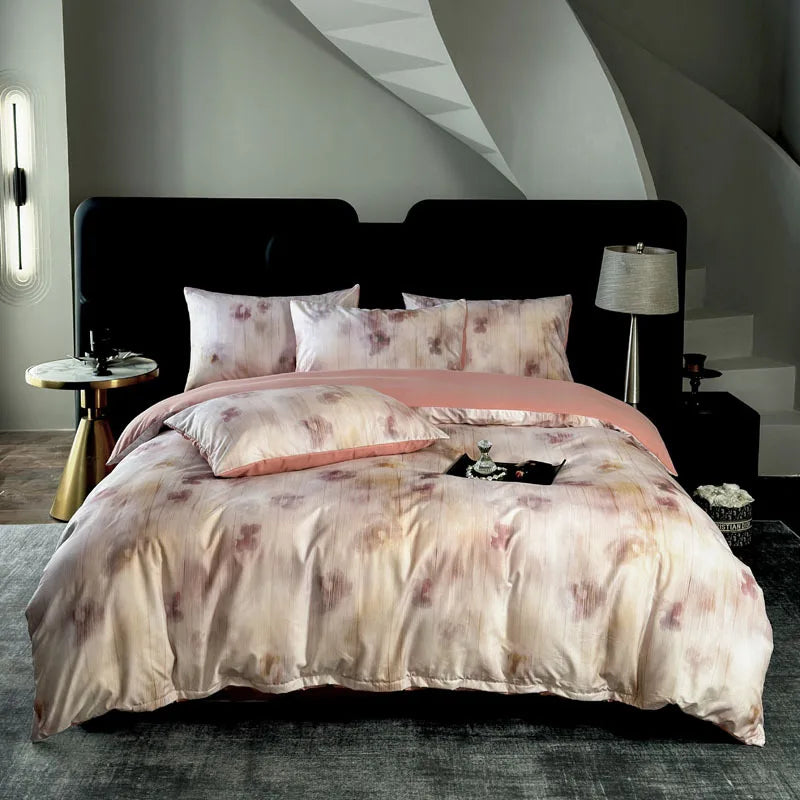 Afralia™ Silky Bedding Set with Digital Print for King Queen Bed - 4 Piece Set