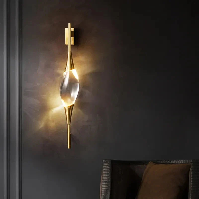 Afralia™ Wall Light Brass Crystal LED Sconces Indoor Fixtures Luxe Up Down Lighting