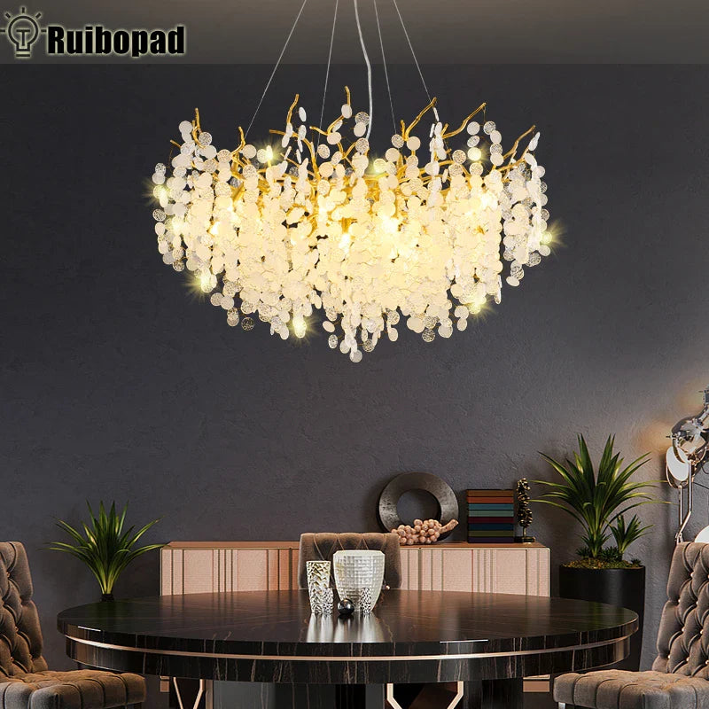 Afralia™ Crystal LED Chandelier: Luxury Pendant Lamp for Home Decor