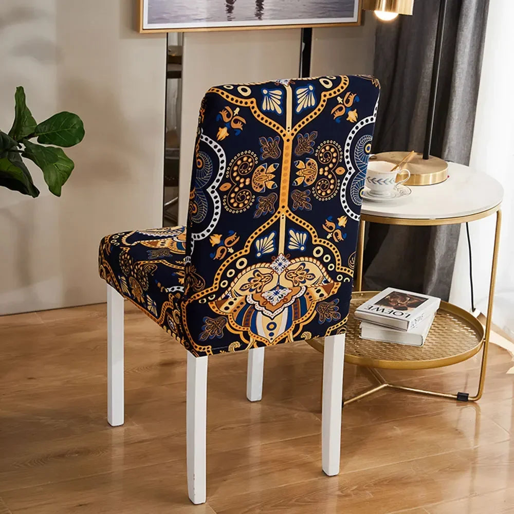 Afralia™ Bohemian Mandala Stretch Chair Cover Slipcovers - Elastic Seat Case for Banquets